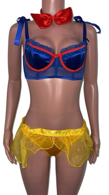 sexy snow white lingerie Sexy Snow White Cosplay Lingerie Sheer Mesh Princess Snow White Costume for Adults, Blue / M main image 0