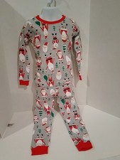 Carters 2 Piece Pajama Set Unisex Size 4T Gray/Red Santa 191 