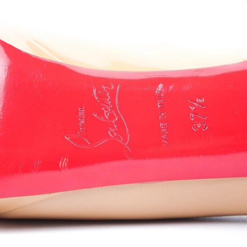 Christian Louboutin Size 37.5 Women's Round Toe Patent Leather Pumps in Beige - Picture 8 of 20