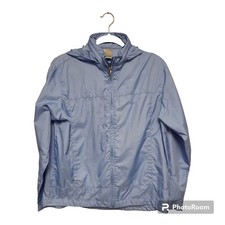 VTG Nike Womens Size S 4-6 90s Blue Full Zip Nylon Windbreaker Swoosh With Hood