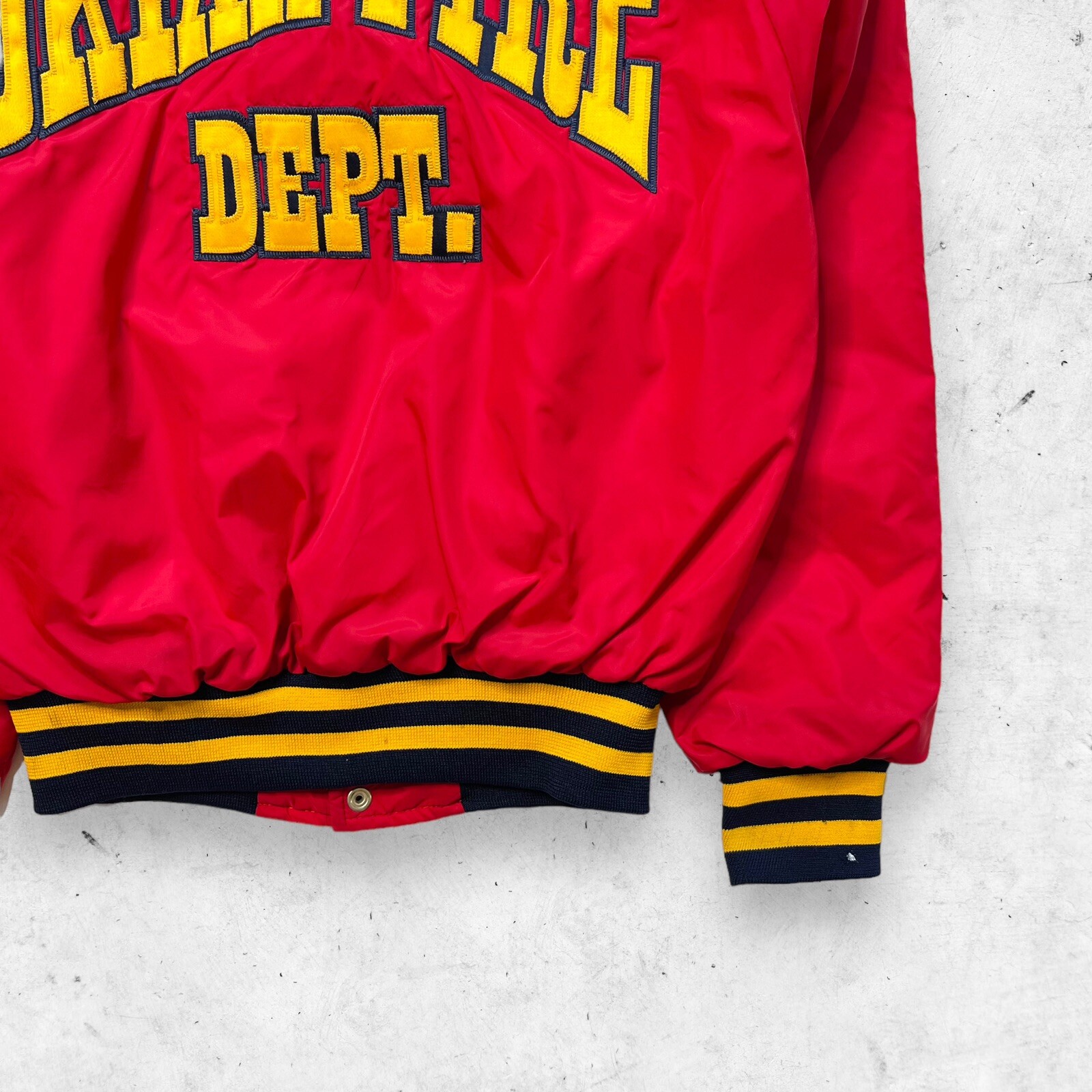 Vtg 80s Optiwear Ukiah Fire Department Bomber Jacket,… Gem