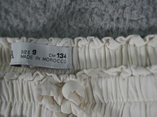 Zara Pants Girls 9 White Ruffle Jogger Drawstring - Picture 9 of 12