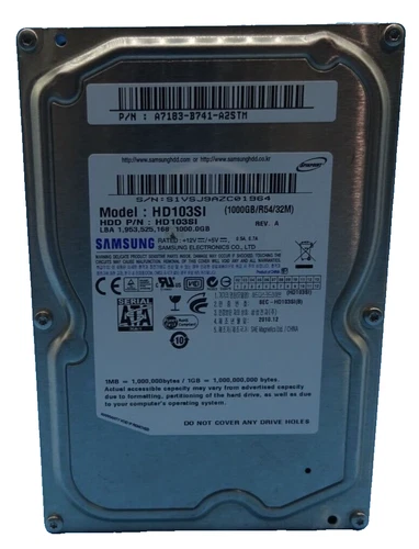 1 TB SATA FESTPLATTE SAMSUNG HD103SI S/N: S1VSJ9AZC01964  3,5 ZOLL #FP4054