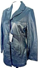 Avanti New York Womans Black Lambs Leather Coat Long Jacket Ultrasoft - S - £220