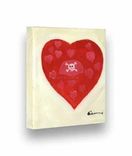 Hand Painted GLOSSY Painting CUTE HEART - Stretched Wooden Frame Canvas 7"X8"