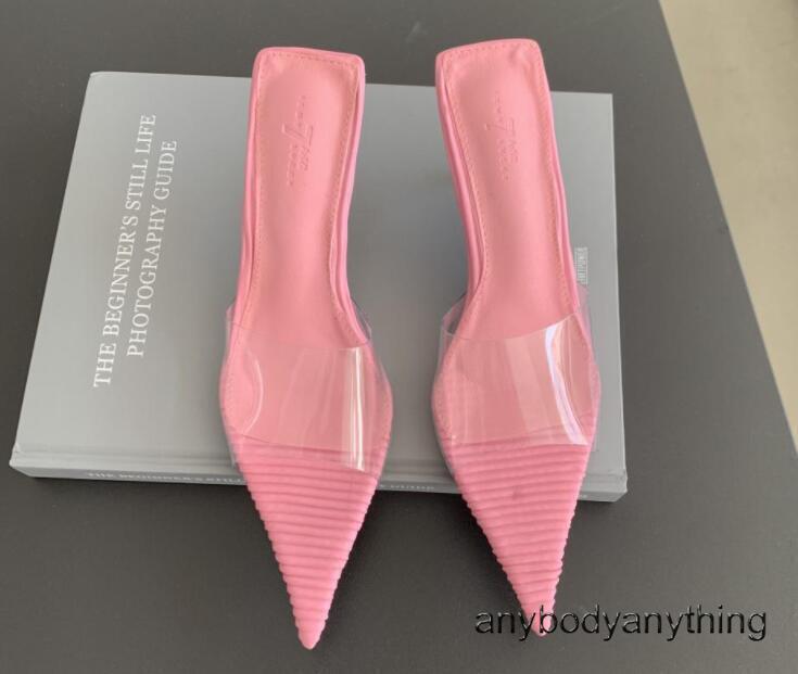 PANTOFOLA D’ORO Pantofole donna moda estate punta aperta in PVC trasparente gattino tacchi medi sandali spiaggia