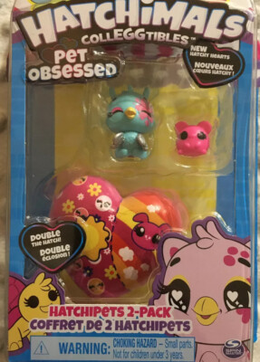 Hatchimals Colleggtibles Pet Obsessed Hatchipets 2-Pack New Hatchy Hearts! New!