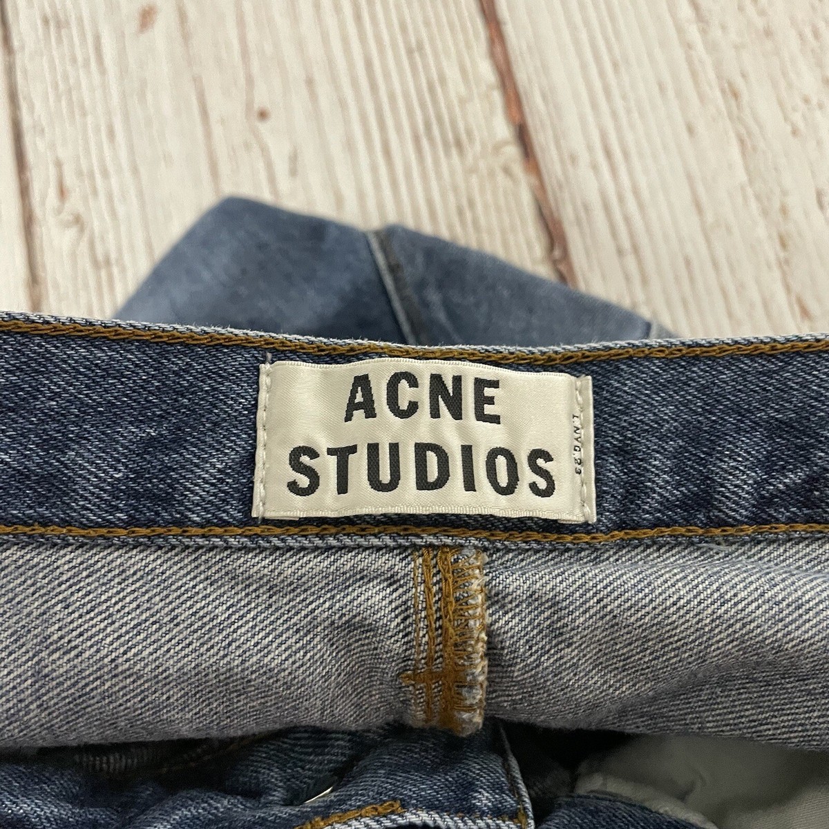 パンツ Acne Studios 1992M Vintage Blue 29/30 Acne Studios - 1992M Straight-Leg Distressed Jeans - Blue