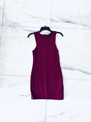 Forever 21 Berry Bodycon Sleeveless Ponte Knit Dress Size Large