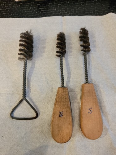Pipe Wire Brushes Lot Of 3--- 6" And 7",Metal Vintage