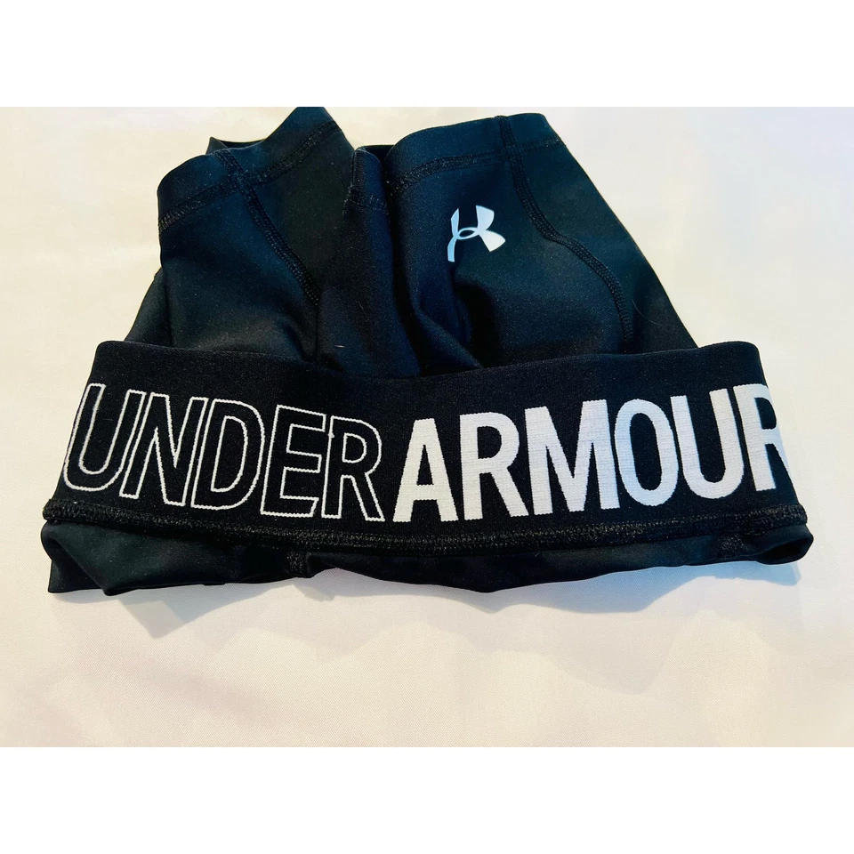 Under Armour Negro Heat Gear Stretch Activo Pantalones Cortos Talla Juvenil Pequeño Foto 3 de 4
