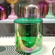 Cosmic Sound Bowl Colored F Heart Chakra Quartz Crystal Singing Bowl 7"