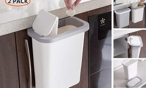 IEEK Small Trash Can with Lid Hanging Waste Bin for ...