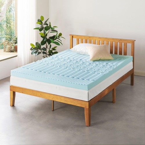 4 Inch 5-Zone Memory Foam Mattress Topper Cooling Gel Infusion Prevent Heat New - Picture 11 of 49