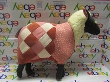Handmade Primitive Farmhouse Folk Art Decor Plush White Sheep Woolly