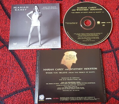 MARIAH CAREY & WHITNEY HOUSTON ** When You Believe ** 1999 PROMO CD SINGLE