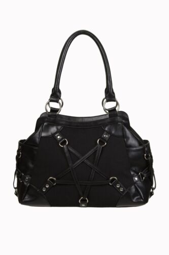 BANNED Apparel Black Pentagram Occult Goth Wicca Witch Stand Still Bag Handbag - Picture 1 of 4