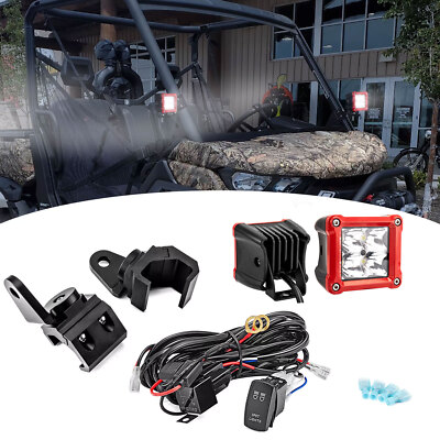3'' 40W LED Pods Pro-Fit Cage Mounts Wire Kit For CFMOTO ZFORCE 800/ZFORCE 950
