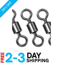 Durable 50 Pack Barrel Fishing Swivels - Stainless Steel and Brass Strong Tackle