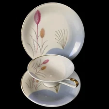 Vtg Art Deco Schwarzenhammer Trio Germany Tea Cup, Saucer, & Dessert Plate Set 3