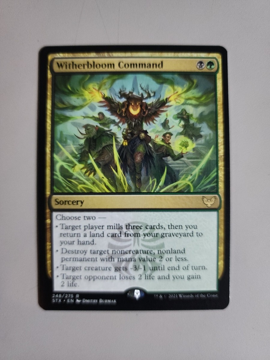 mtg witherbloom cards MTG Witherbloom Command Strixhaven: School of Mages 248/275 Regular Rare