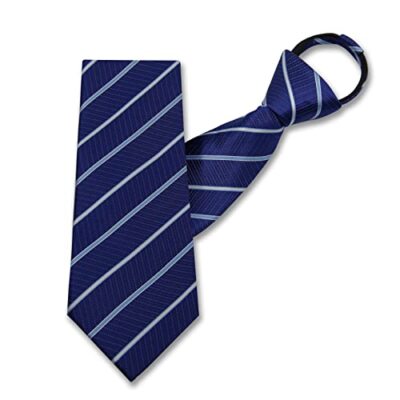 Mens Zipper Tie 19'' Adjustable Pretied Ties for Men B-blue
