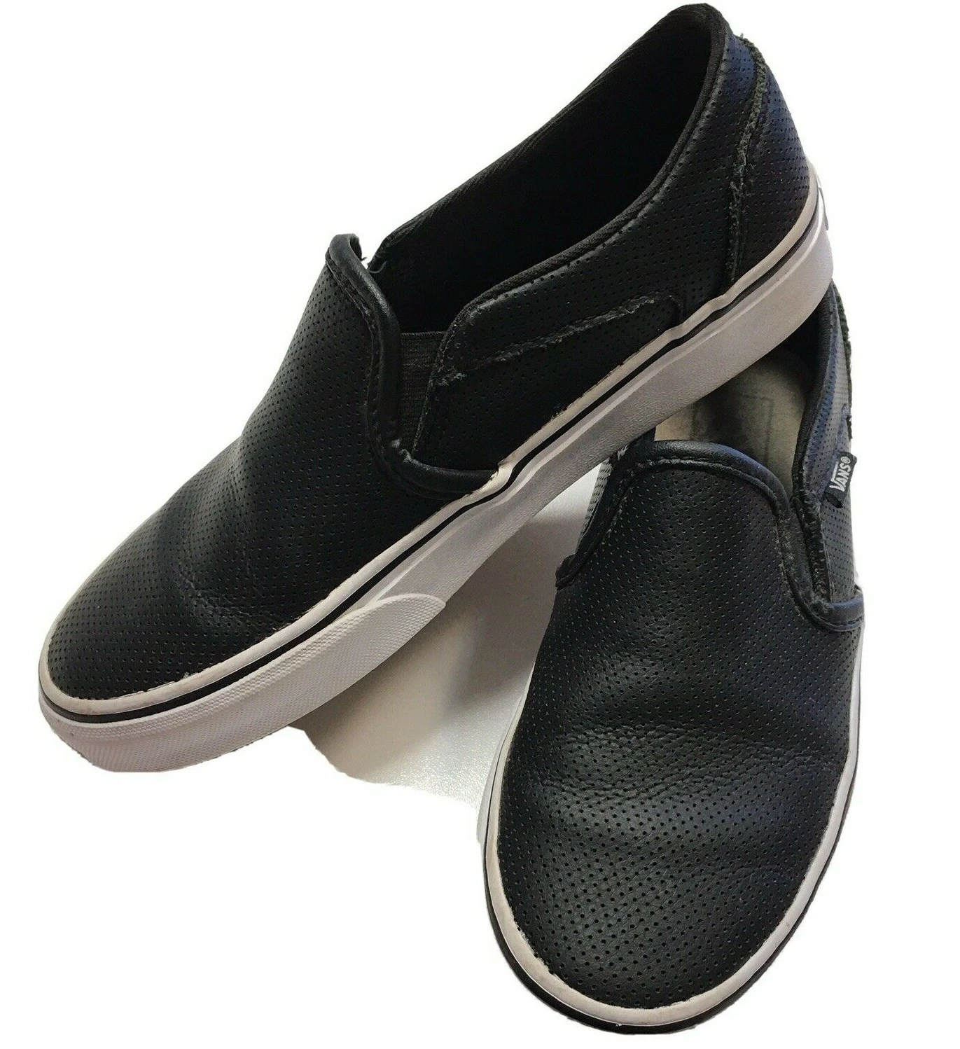 VANS OFF THE WALL scarpa sneaker donna 6 mocassino basso slip on pelle nero