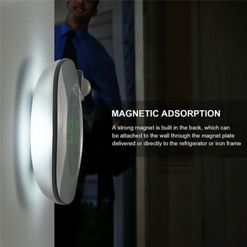 LED Digital Alarm Wanduhr mit PIR Bewegungssensor Nachtlicht Batteriebetrieben ! - Bild 6 von 12