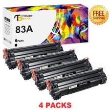 4 Black 83A CF283A Toner Cartridges For HP LaserJet Pro M127fn M127fw M125nw MFP