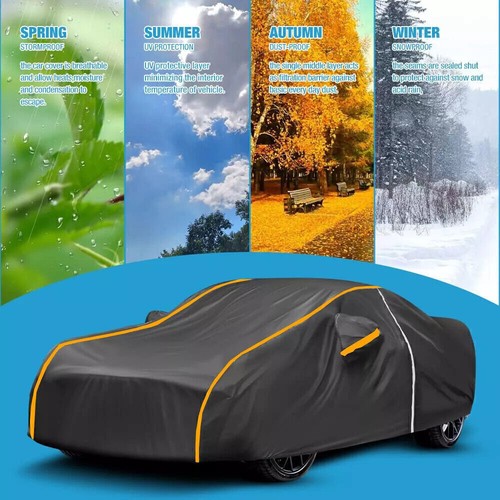 Upgraded 420D Full Car Cover Waterproof All Weather Protection Anti-UV Rain Snow - 第 12/14 張圖片