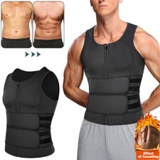Men Sauna Suit Sweat Vest Tank Top Neoprene T-Shirt Body Shaper Waist Trainer AM