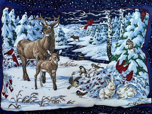 Winter Snow Forest Pillows Woodland Animals Set Of 2 - Picture 7 of 7