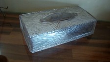 Celebrity Tissue Box Holder Clear Plastic Starburst 10.25" MCM Clear Vtg