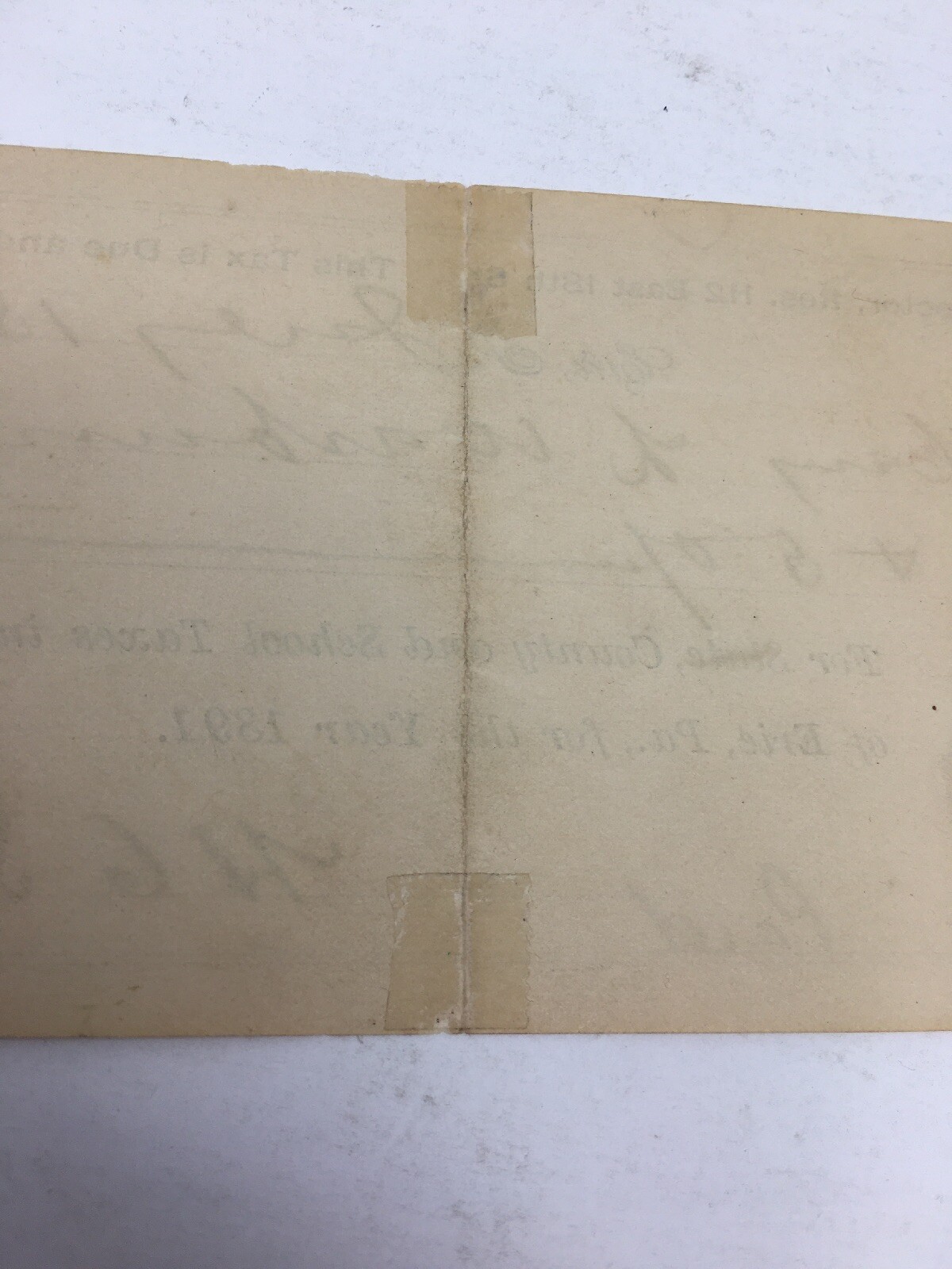 1891 Erie PA Tax Collector Receipt County & School Taxes Pennsylvania