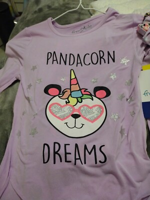 Girls Pj's Size 8 Free Style Long Sleeve & Long Pants W/Hair Tie