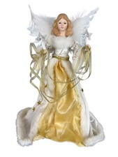 Kurt S. Adler 10 Light 16" Cream Gold Angel Treetop Model  UL2216 Christmas Sta