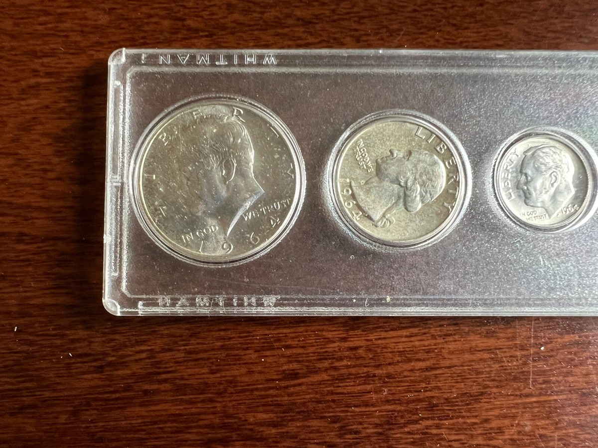U.S. Silver Coins 1964 コレクション 1964 5 Coin Uncirculated Whitman Coin Set housed in Plastic
