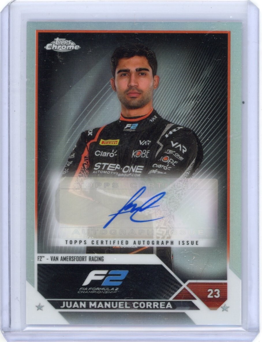 Juan Manuel Correa 2023 Topps Chrome F1 Refractor Auto Autograph #CACJMC