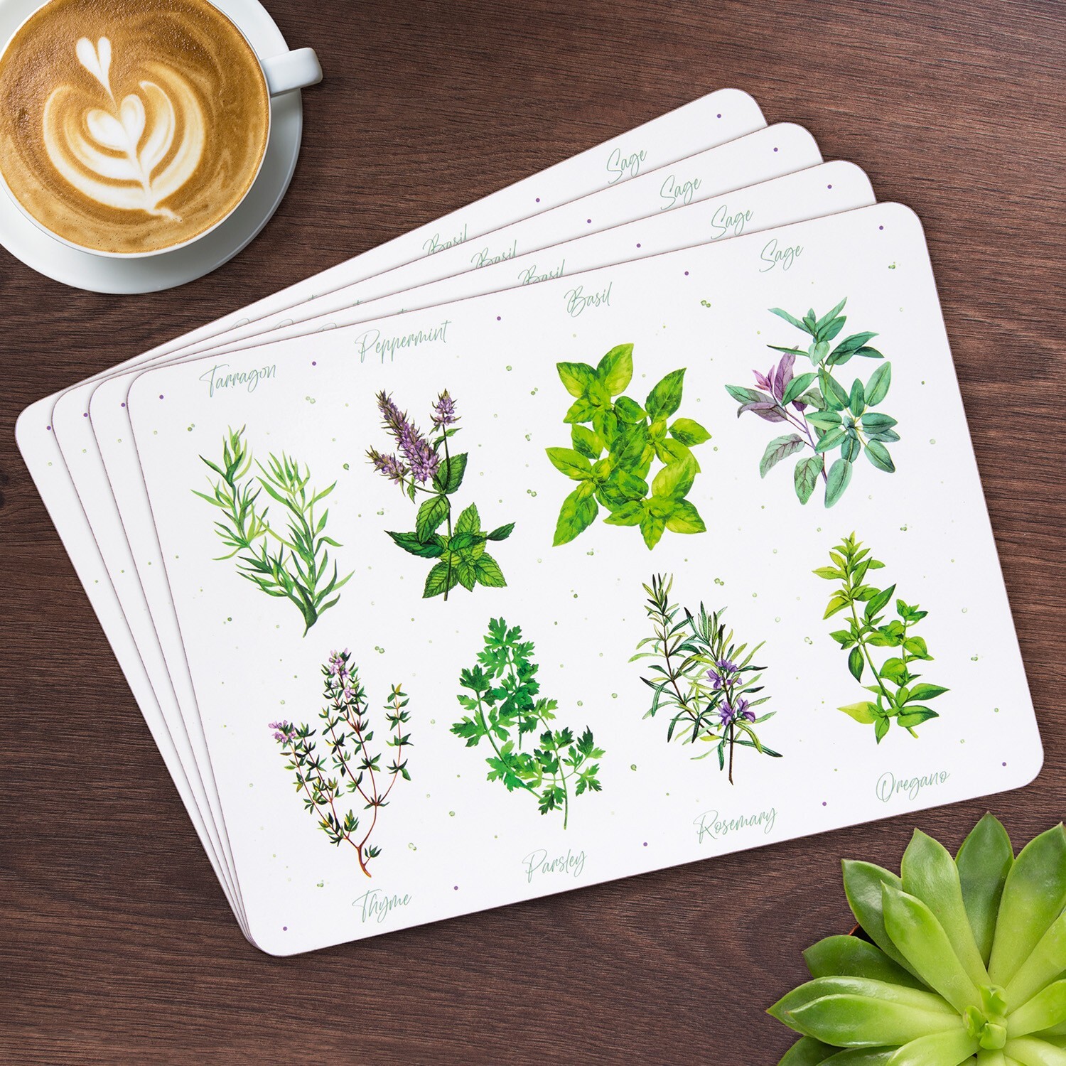 Lesser & Pavey Herb Garden Placemats - set of 4
