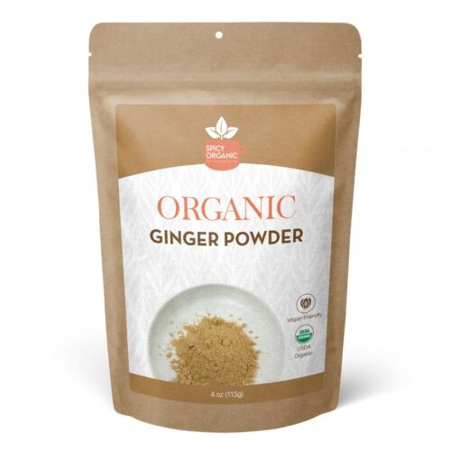 Organic Ground Ginger Powder (4 OZ) Pure and Raw Ginger Powder for Beverages - Picture 1 of 3