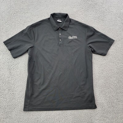 Nike Golf Polo Shirt Mens Large Dark Gray Dri Fit Short Sleeve