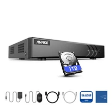 ANNKE 8CH 5MP 5in1 DVR Video Recorder Security System Human/Vehicle Detection 1T