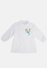 White Kindergarten Apron Kindergarten Nursery School with Collar Design Made in Italy