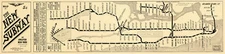 1918 Map New York NY Subway Transit Vintage Antique Art Print Wall Poster Repro
