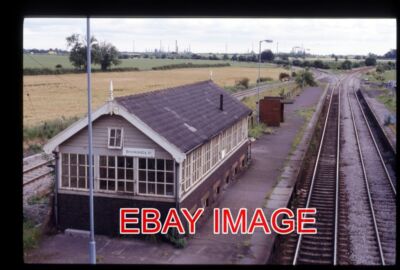 ORIGINAL 35mm SLIDE BROCKLESBY JUNCTION RAILWAY STATION AND SIGNAL BOX 1998