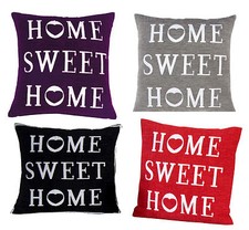 43x43cms Home Sweet Home Cotton Chenille Cushion Cover Scatter Decorative Pillow