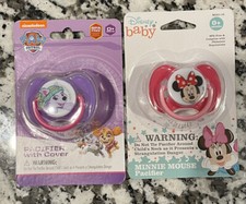 2 Pacifiers with Cover - DISNEY Baby BPA FREE Minnie Mouse PAW PATROL