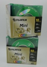  NEW Fujifilm Mini CD-R Two 10 Packs Five Color Discs 24 min. 210 MB up to 24X