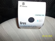 L'EGGS SHEER ENERGY COMPRESSION MEDIUM SUPPORT LEG CONTROL TOP HOSE SZ B BLACK