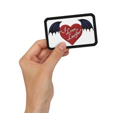 "I Love Lucifer" Embroidered patch Satan Satanism Evil Parody Devil Demon Goth